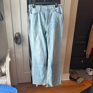 Hudson Jeans Women's Light Blue Distressed Straight Leg Denim